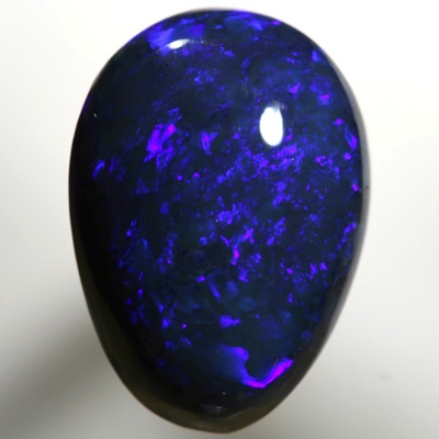 SOLID BLACK OPAL Blue on black, high dome SEE VIDEO